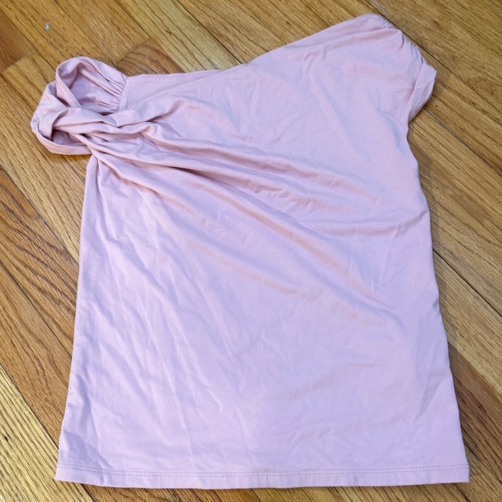 Abercrombie & Fitch Pink One Shoulder Knot Modal Blend Top Medium